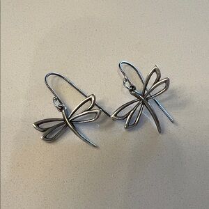 Retired James Avery Sterling Dragonfly Dangle Earrings